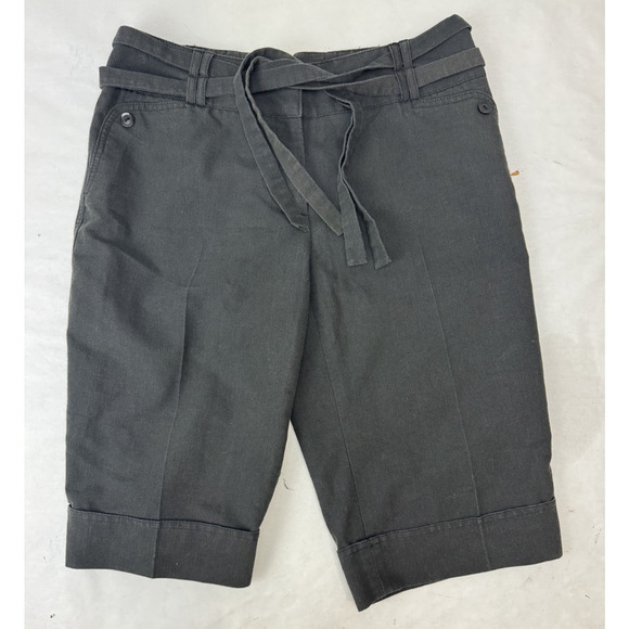 AGB Trouser Long Shorts Belted Dress Shorts 12" Inseam Dark Gray 4 - Picture 1 of 9